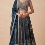 Midnight Navy Mirrorwork Lehenga