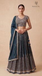 Midnight Navy Mirrorwork Lehenga