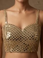 Champagne Gold Mirrorwork Lehenga - Image 2