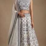 Indigo blue ensemble with traditional motifs inspired by timeless block-print artistry
