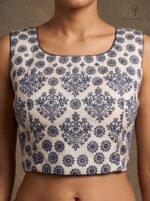 Indigo blue traditional motifs inspired by timeless block-print artistry - Image 3