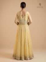 Muted pistachio-gold hue full Pishwas - Image 2