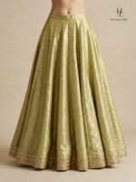 Muted pistachio-gold hue full Pishwas - Image 3