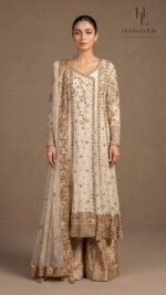 Noor-e-Ivory (6) - Elegant ivory ensemble with intricate detailing