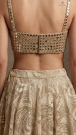 Champagne Gold Mirrorwork Lehenga - Image 4