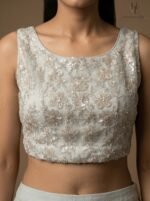 Icy Blue Shimmer Floral Couture Set - Image 4