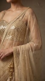 Champagne Gold Mirrorwork Lehenga - Image 5